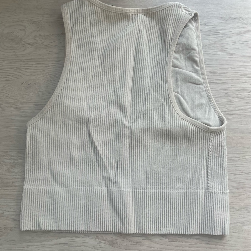 Garage Cream Ribbed Women's Top - Picture 2 of 3